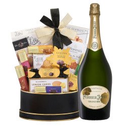 Perrier-Jouet Grand Brut Champagne Chocolates Gift Bosket