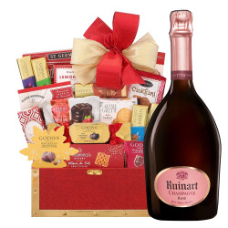 Ruinart Rosé Champagne And Golden Gift Basket