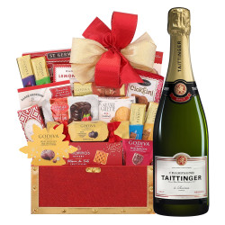 Taittinger Brut La Francaise & Golden Gift Basket