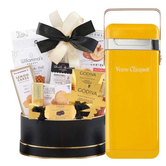 Veuve Clicquot Fridge and Black Godiva Gift Basket
