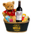 Château Blaignan Bordeaux Get Well Soon Gift Basket with Teddy Bear