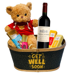 Château d’Arsac Margaux Get Well Soon Gift Basket with Teddy Bear