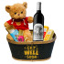 Silver Oak Cabernet Get Well Soon Gift Basket with Teddy Bear