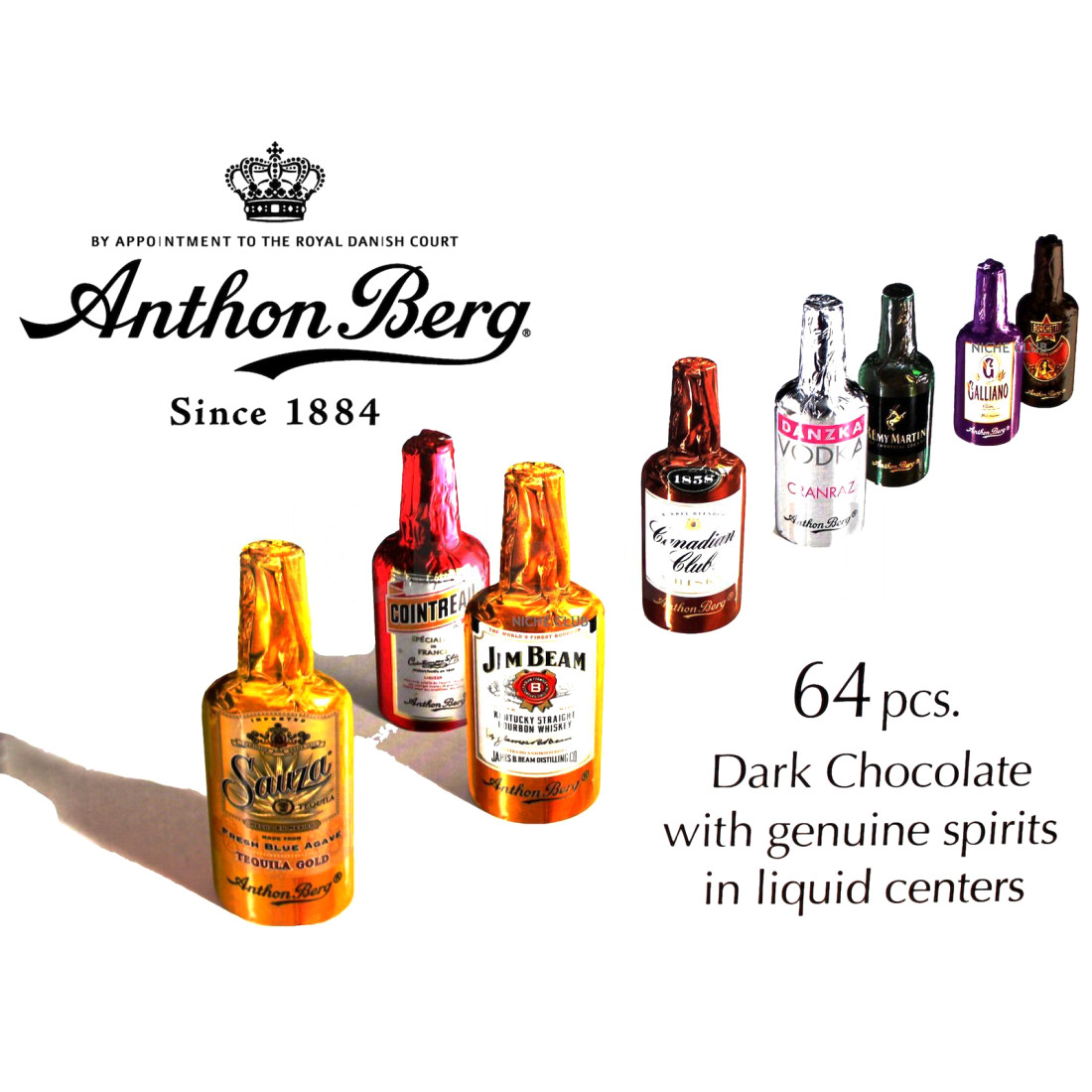 Anthon Berg Dark Chocolate Liqueur Bottles – 64 Count, 2.2 Lbs, Fresh Thru 08/2026, Rainforest Alliance Certified - View #5