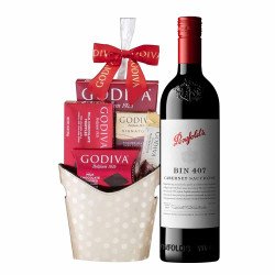 Penfolds Bin 407 Cabernet Sauvignon Wine With Godiva Gift Basket 