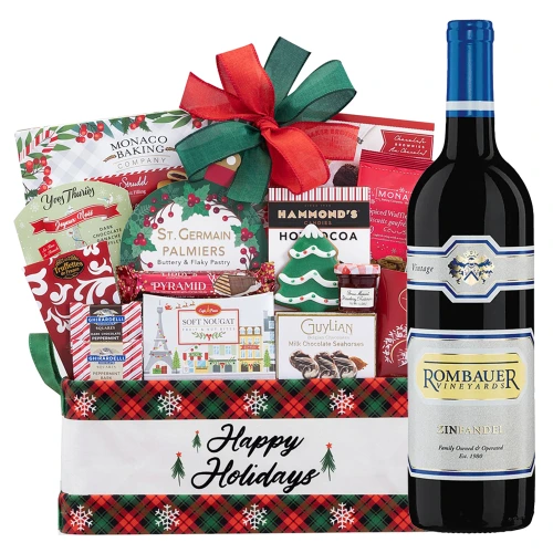 Rombauer Vineyards Zinfandel Wine with Holiday Gift Basket