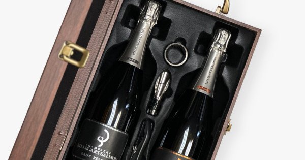 Billecart Salmon Champagne Wooden Gift Box – 2 Bottles & Accessories