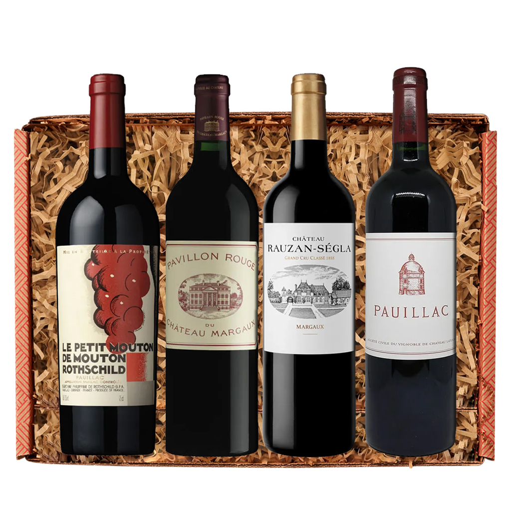 Bordeaux French Red Wine 4-Bottle Premium Gift Collection