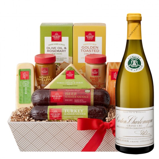 Louis Latour Corton Charlemagne Grand Cru Wine & Cheese Gift Basket
