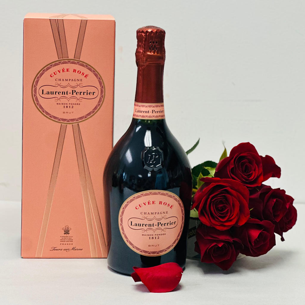 Laurent Perrier Cuvee Rose Champagne And Flowers Gift Set