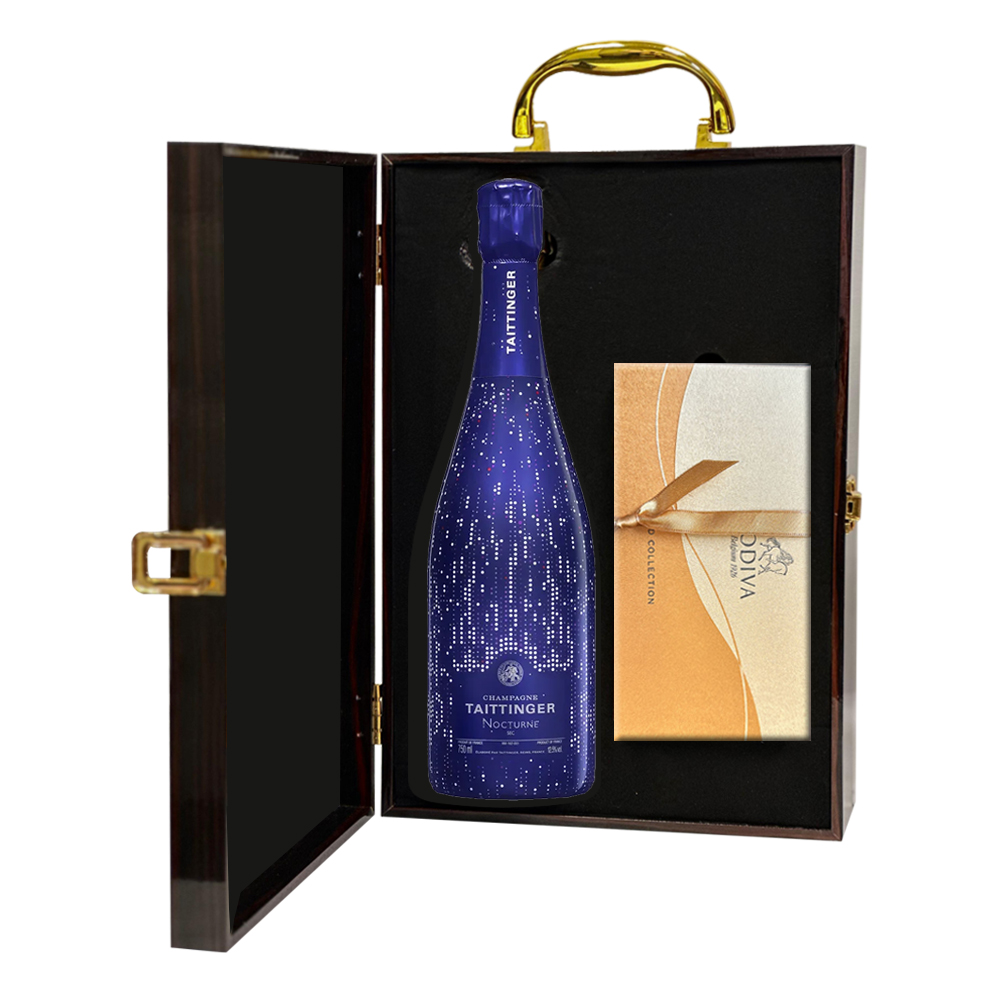 Taittinger Nocturne Sec and Godiva 8-PC Chocolate Gift Set
