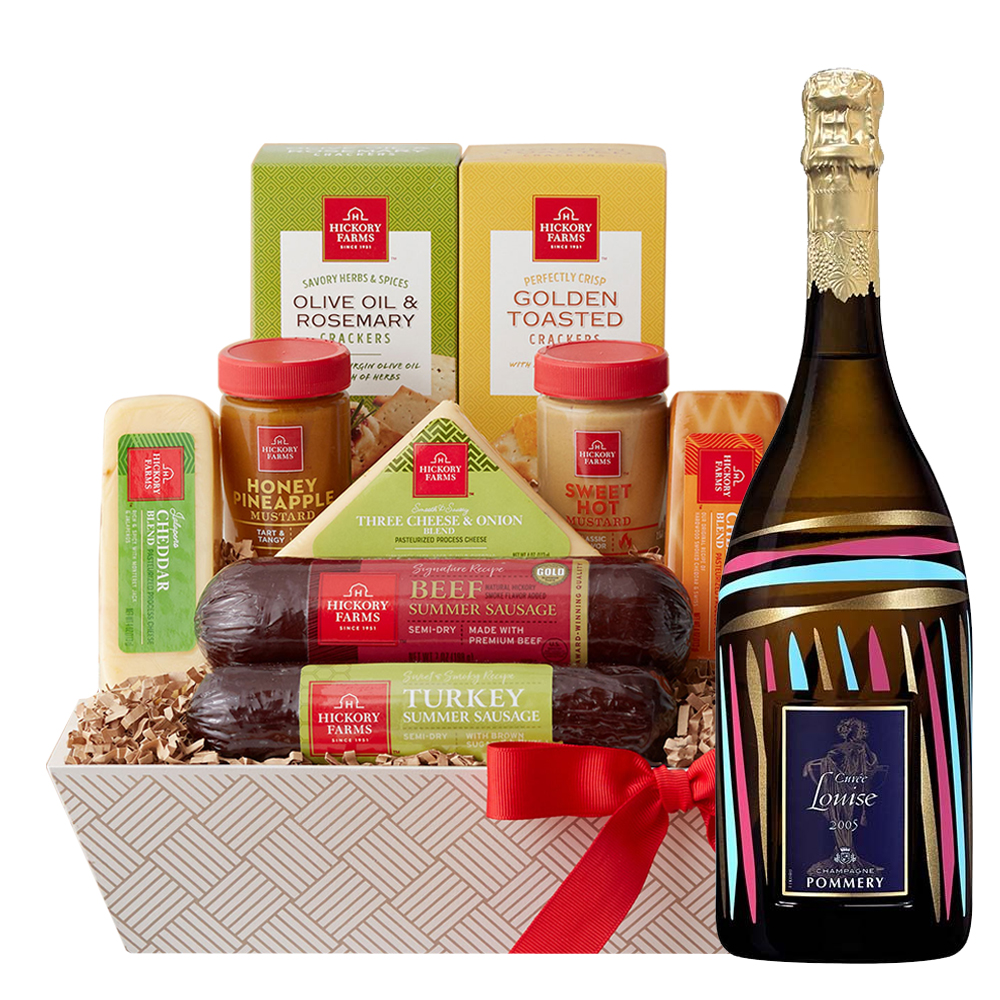 Pommery Cuvee Louise 2005 Champagne and Cheese Gift Basket