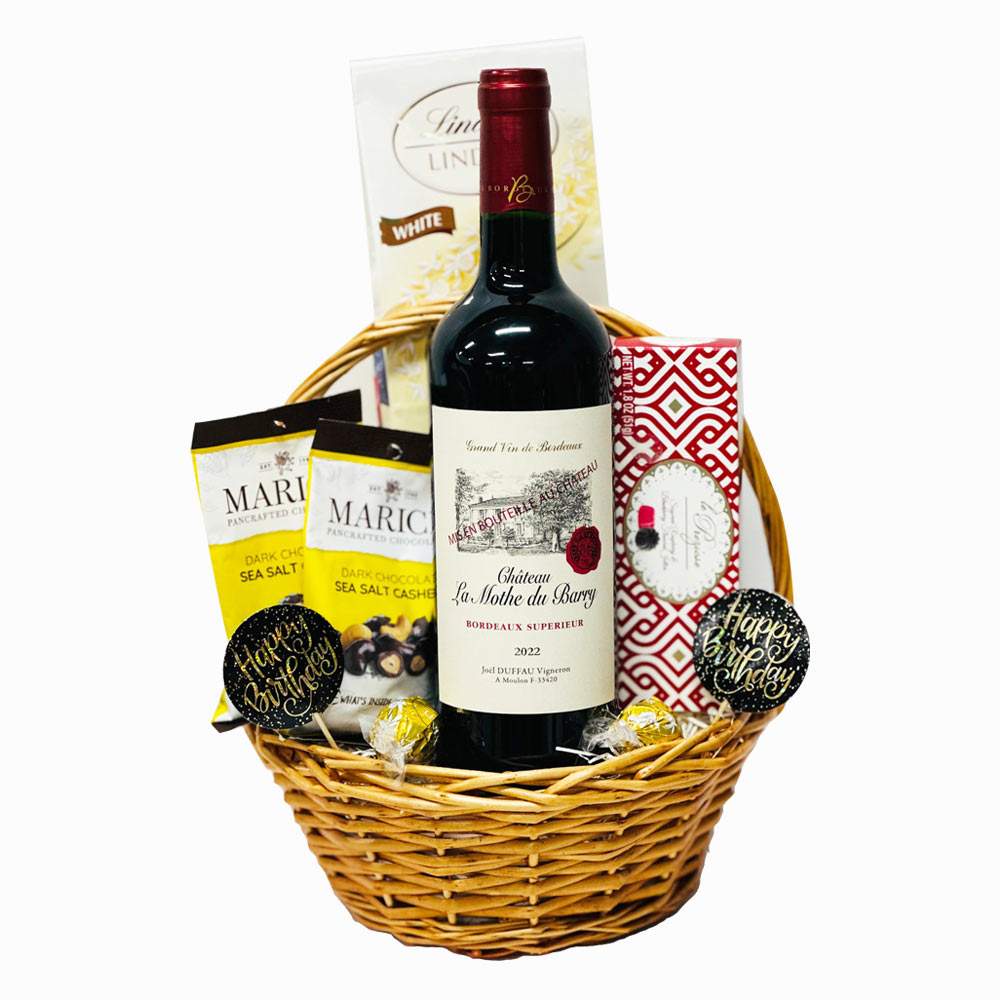 Chateau La Mothe du Barry Wine Birthday Gift Basket