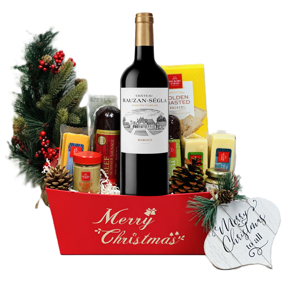 Chateau Rauzan Segla And Merry Christmas Wine Gift Basket Chateau Rauzan Segla And Merry Christmas Wine Gift Basket