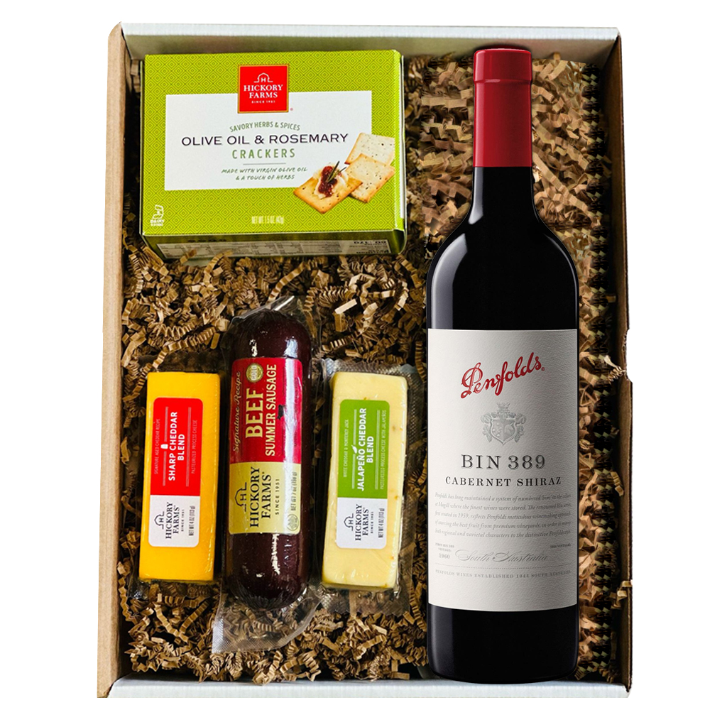Penfolds Bin 389 Cabernet Shiraz Red Wine And Cheese Gift Set