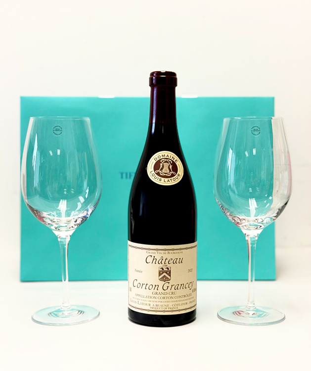 Chateau Corton Grancey And Tiffany Wine Glass Set