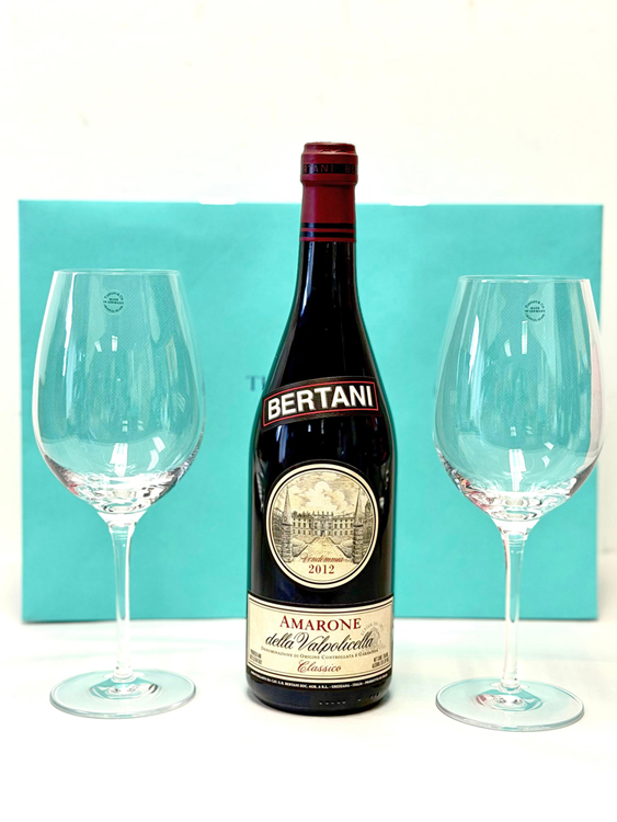 Bertani Amarone and Tiffany Wine Glasses Gift Set