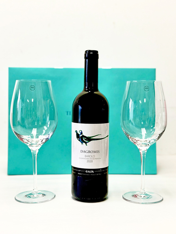 Gaja Dagromis Barolo And Tiffany Wine Glasses