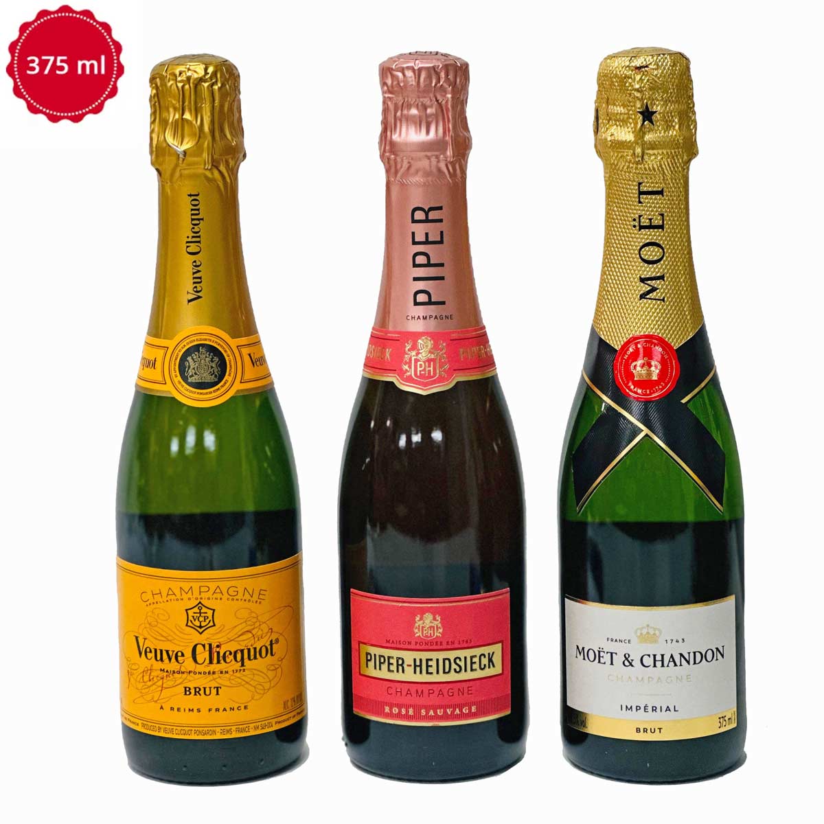 Mini Champagne Bottle Trio Set