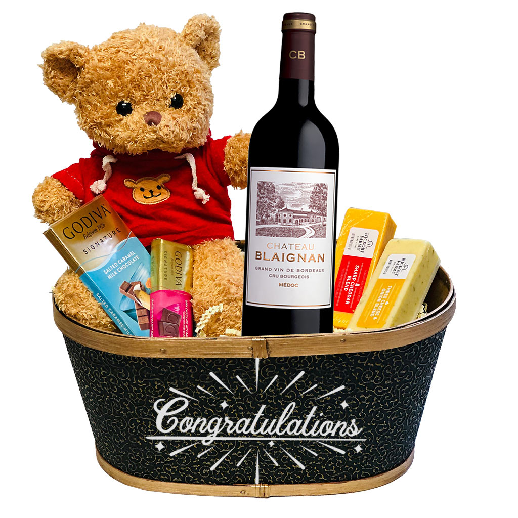 Chateau Blaignan Bordeaux Congratulations Gift Basket