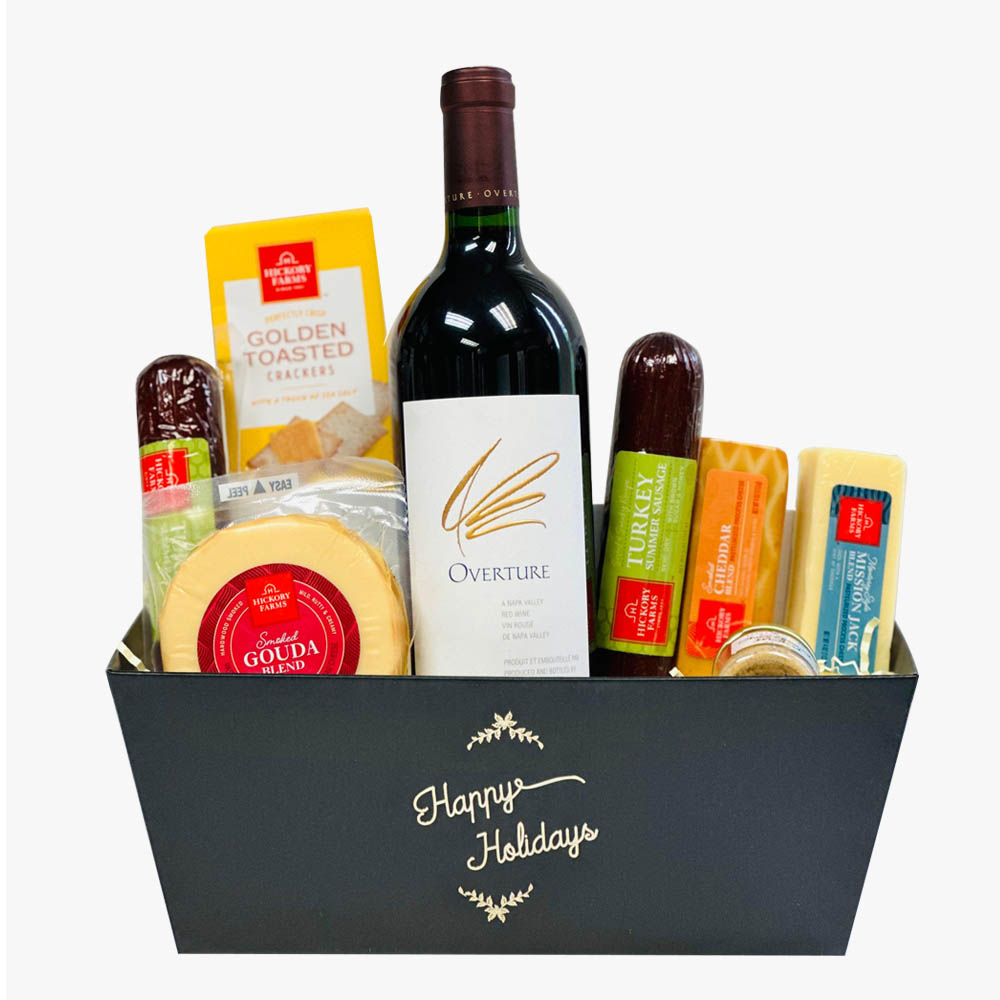 Overture Happy Holidays Wine Gift Basket