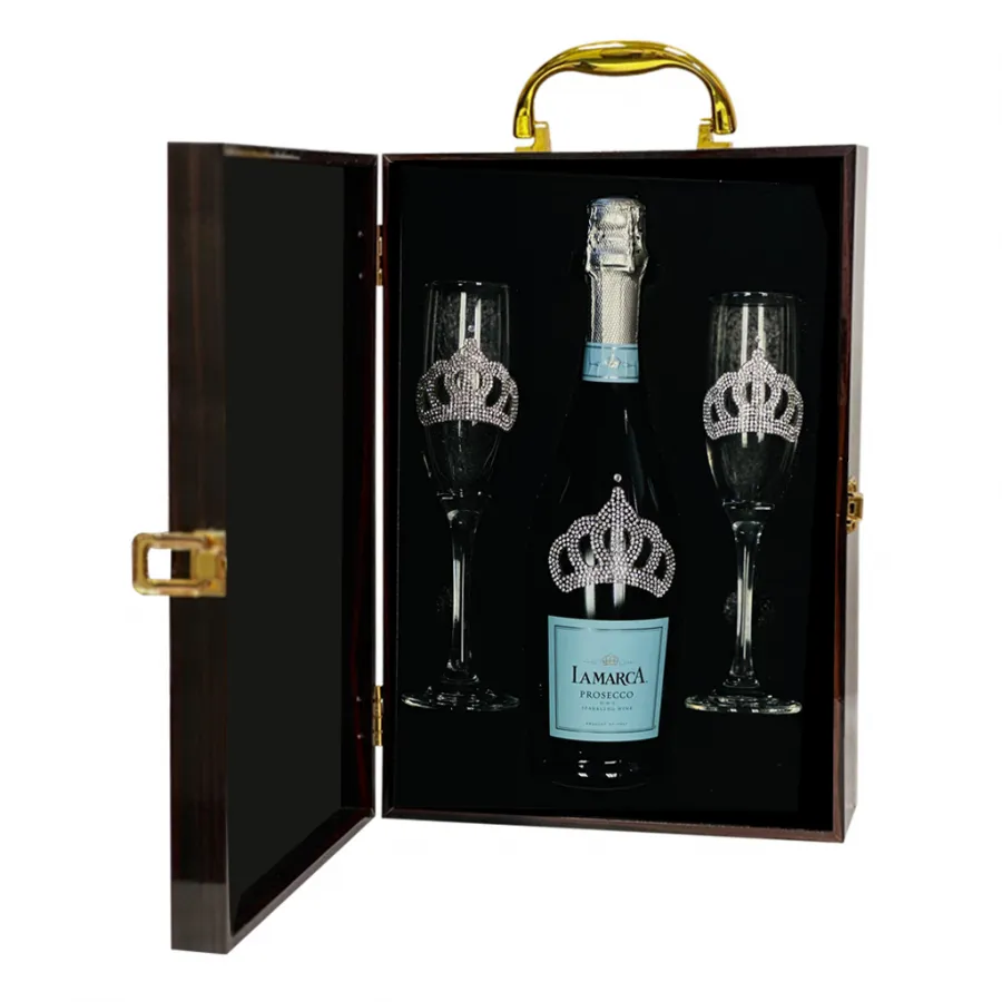 Personalized Flutes and La Marca Prosecco Gift Set